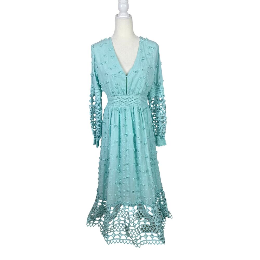 Boston Proper Cotton Embroidered Floral Maxi Dress Sz S Whimsy Cottage Boho
